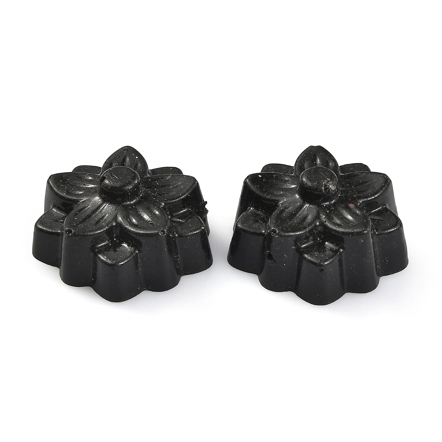 Silver Constituted Shungite Set of 2 (Fancy Free Size) 48.45 ctw