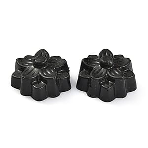 Silver Constituted Shungite Set of 2 (Fancy Free Size) 48.45 ctw