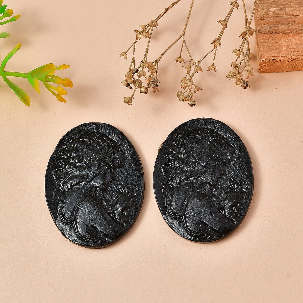 Silver Constituted Shungite Set of 2 (Fancy Free Size) 29.94 ctw image number 1
