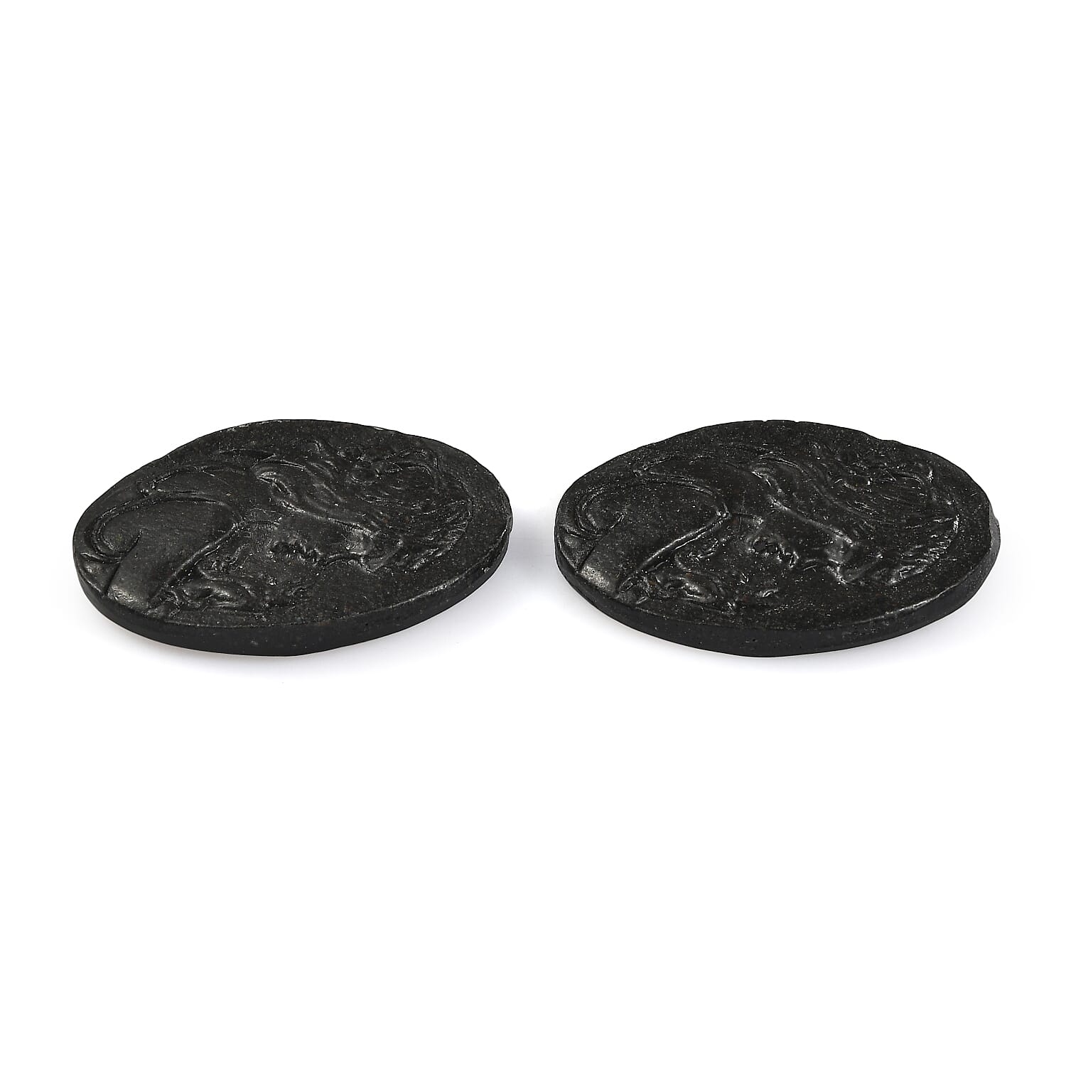 Silver Constituted Shungite Set of 2 (Fancy Free Size) 29.94 ctw