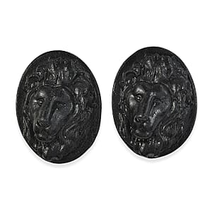 Constituted Silver Shungite Set of 2 (Fancy Free Size) 68.37 ctw
