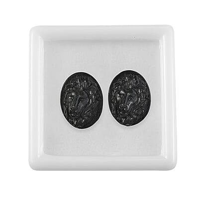Constituted Silver Shungite Set of 2 (Fancy Free Size) 68.37 ctw