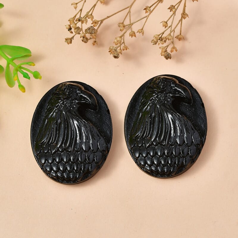 Constituted Silver Shungite Set of 2 (Fancy Free Size) 61.98 ctw