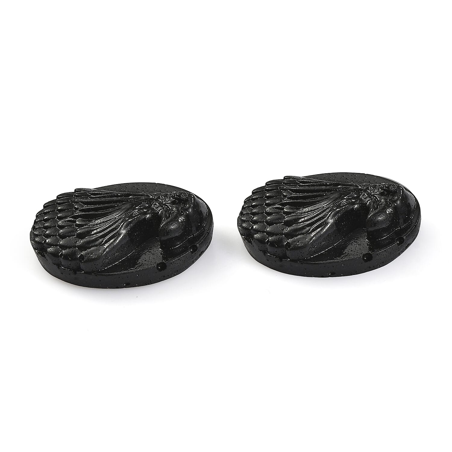 Constituted Silver Shungite Set of 2 (Fancy Free Size) 61.98 ctw