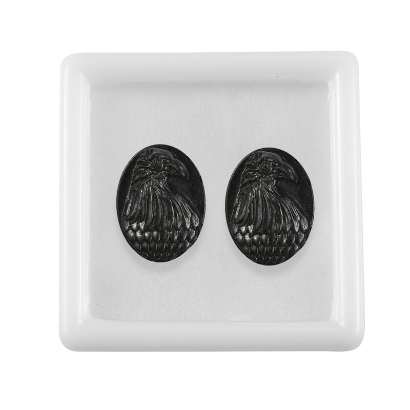 Constituted Silver Shungite Set of 2 (Fancy Free Size) 61.98 ctw