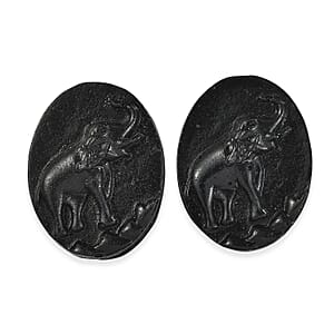 Constituted Silver Shungite Set of 2 (Fancy Free Size) 50.54 ctw