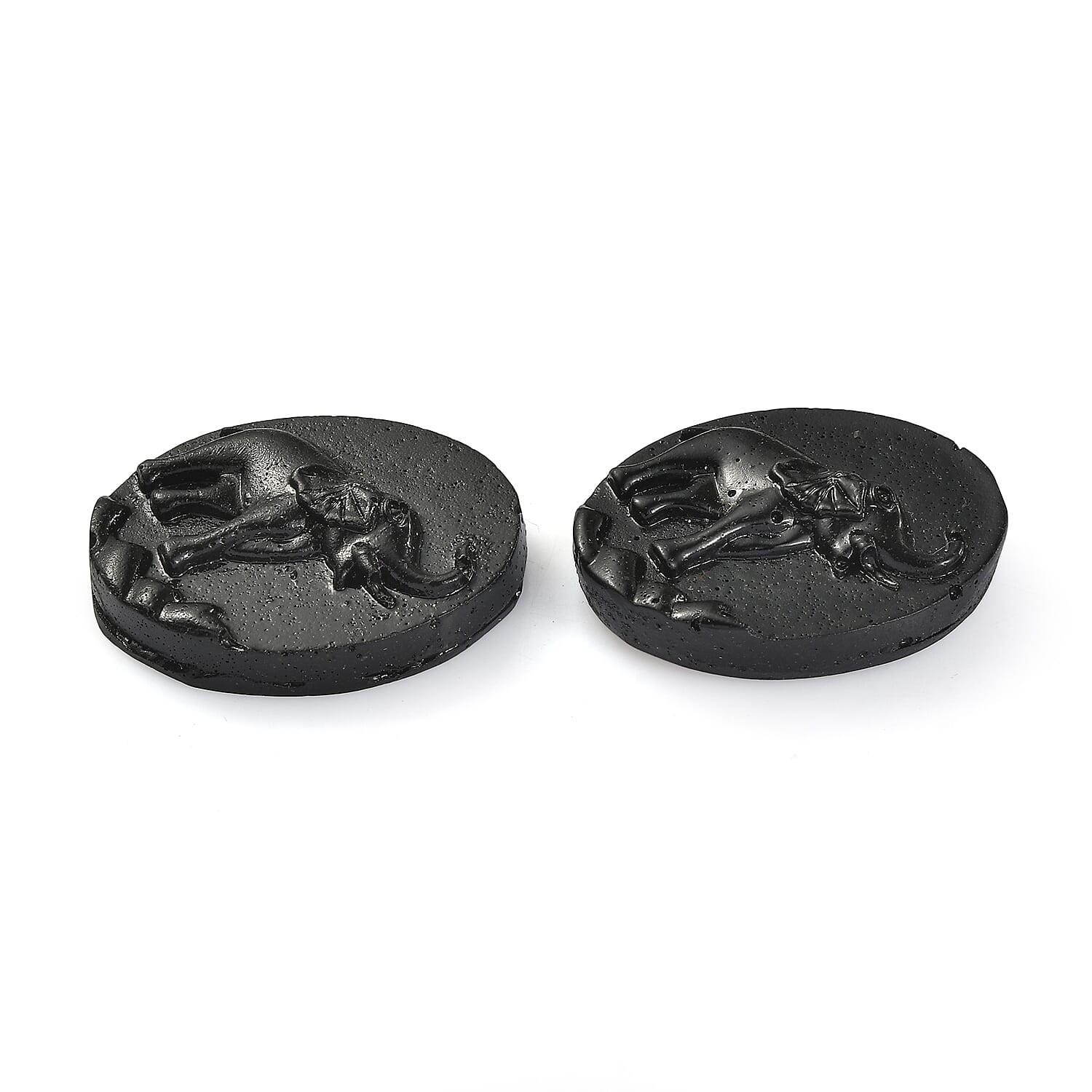 Constituted Silver Shungite Set of 2 (Fancy Free Size) 50.54 ctw