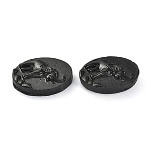 Constituted Silver Shungite Set of 2 (Fancy Free Size) 50.54 ctw