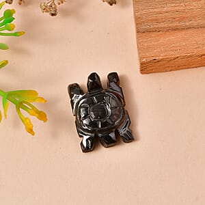 Silver Shungite Carved Turtle (Fancy Free Size) 9.42 ctw