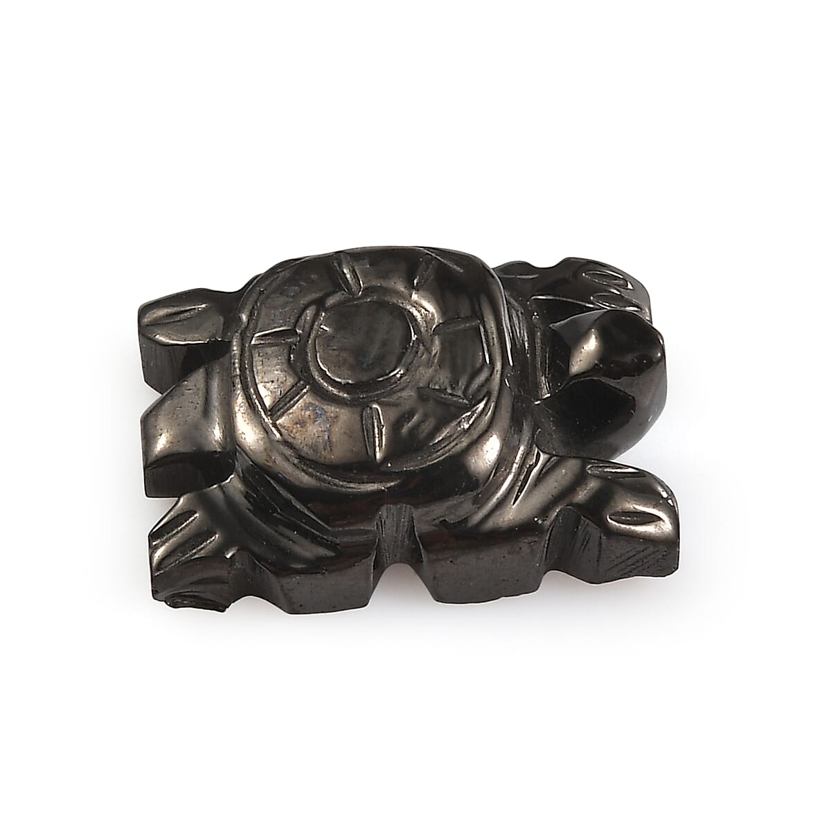 Silver Shungite Carved Turtle (Fancy Free Size) 9.42 ctw image number 2