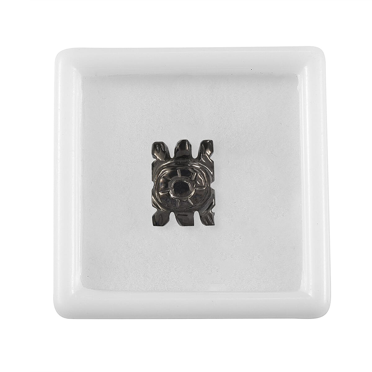 Silver Shungite Carved Turtle (Fancy Free Size) 9.42 ctw image number 3