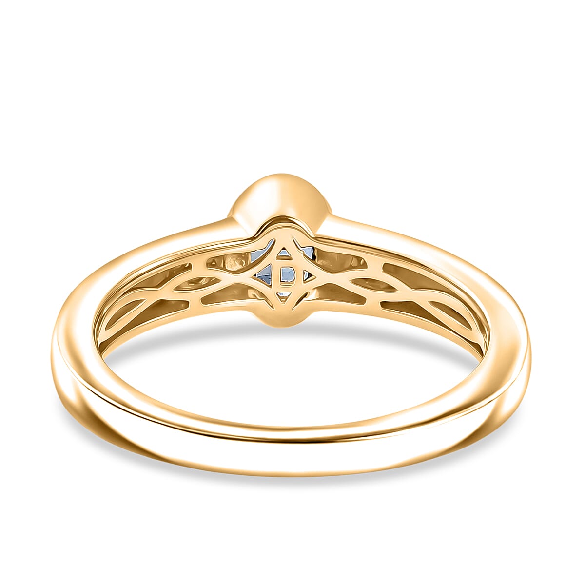 D'Joy Peacock Tanzanite and Moissanite 0.50 ctw Ring in 18K Vermeil Yellow Gold Over Sterling Silver (Size 8.0) image number 5