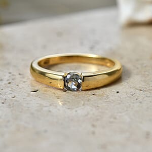 D'Joy Green Tanzanite 0.30 ctw Ring in 18K YG Plated Sterling Silver (Size 8.0)