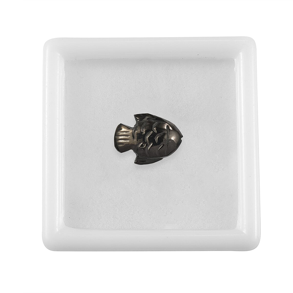 Silver Shungite Carved Fish (Fancy Free Size) 7.85 ctw