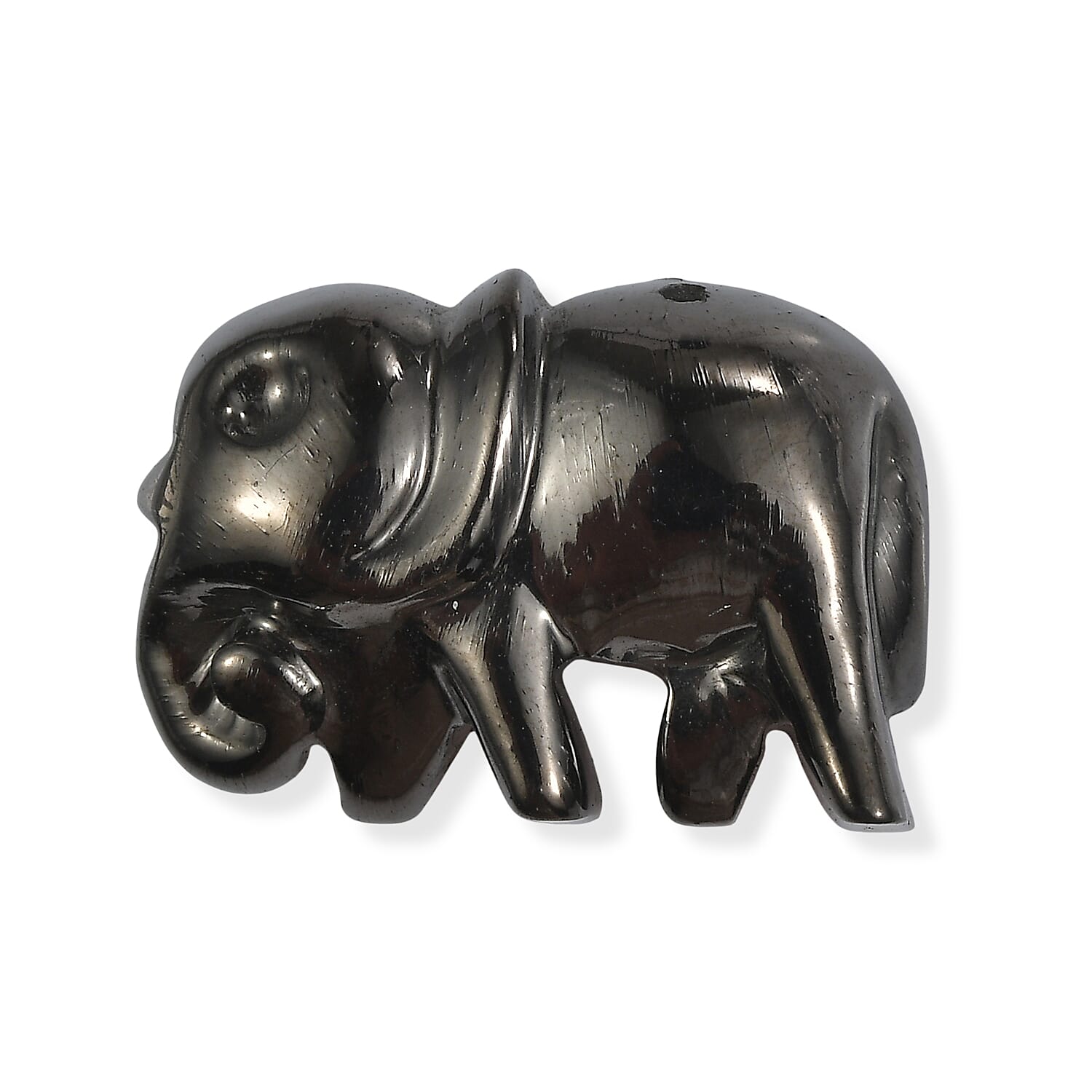 Silver Shungite Carved Elephant (Fancy Free Size) 8.42 ctw