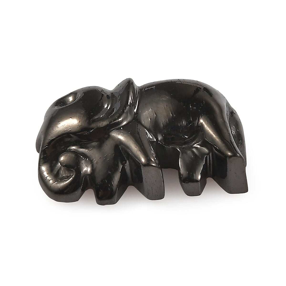 Silver Shungite Carved Elephant (Fancy Free Size) 8.42 ctw image number 2