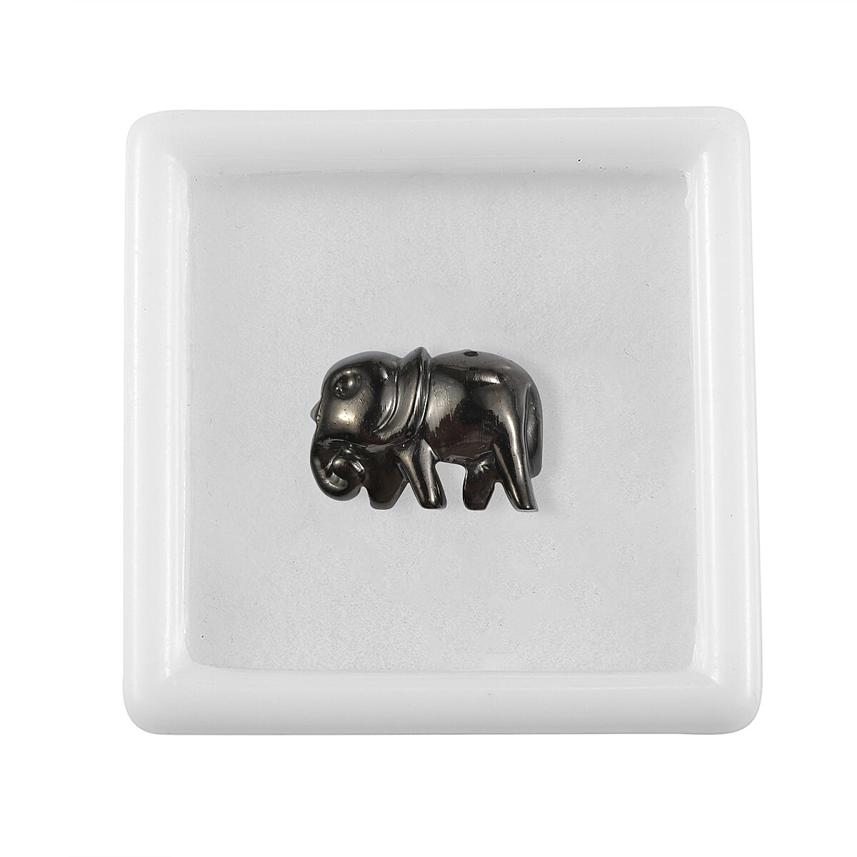 Silver Shungite Carved Elephant (Fancy Free Size) 8.42 ctw image number 3