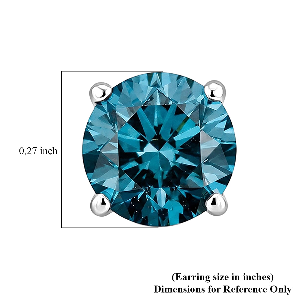 Luxuriant Lab Grown Blue Diamond (IR) SI 1.25 ctw Earrings in Rhodium Over Sterling Silver