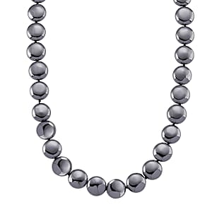 Terahertz 400.00 ctw Coin Beaded Necklace in Stainless Steel (22-24 Inches)