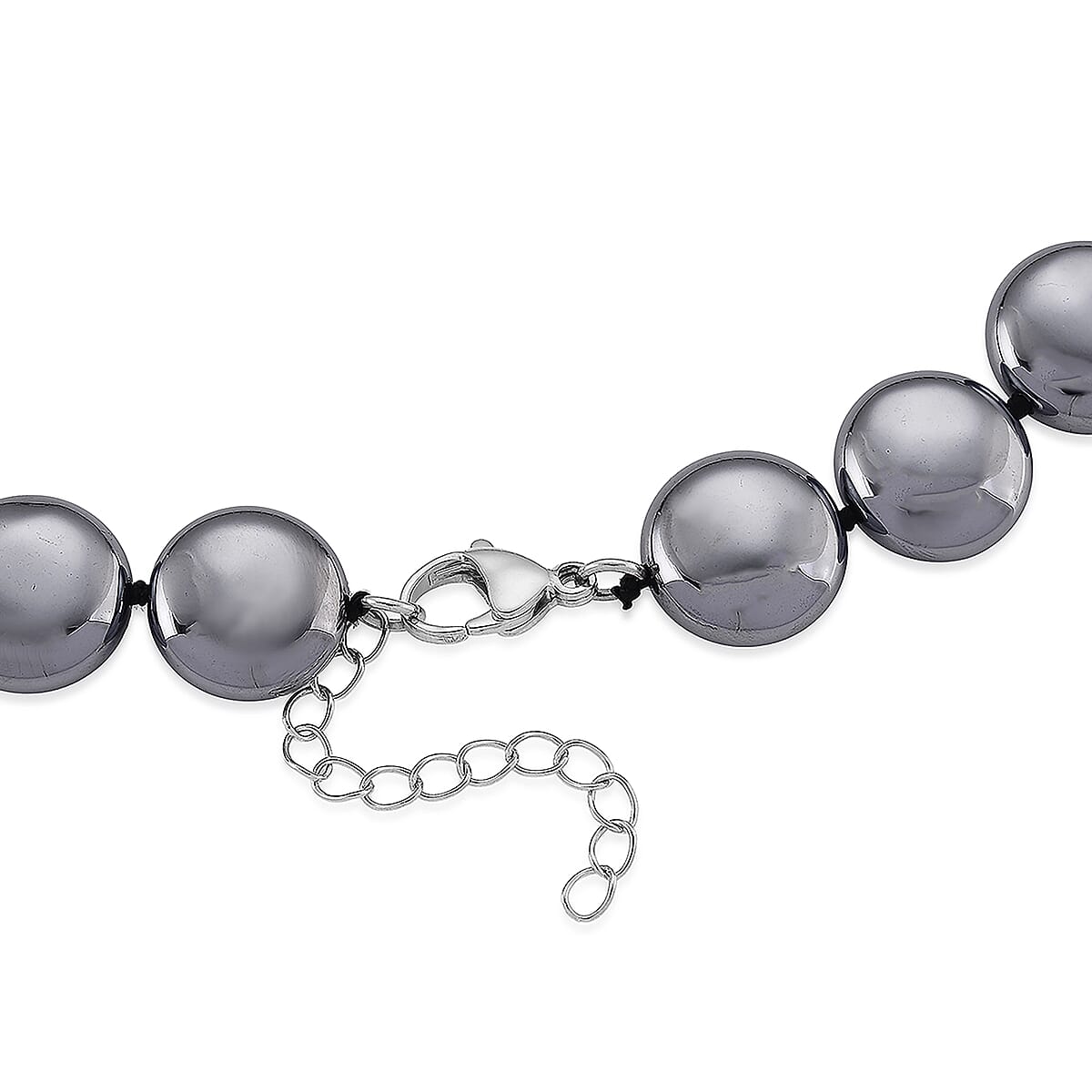 Terahertz 400.00 ctw Coin Beaded Necklace in Stainless Steel (22-24 Inches) image number 3