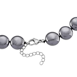 Terahertz 400.00 ctw Coin Beaded Necklace in Stainless Steel (22-24 Inches)