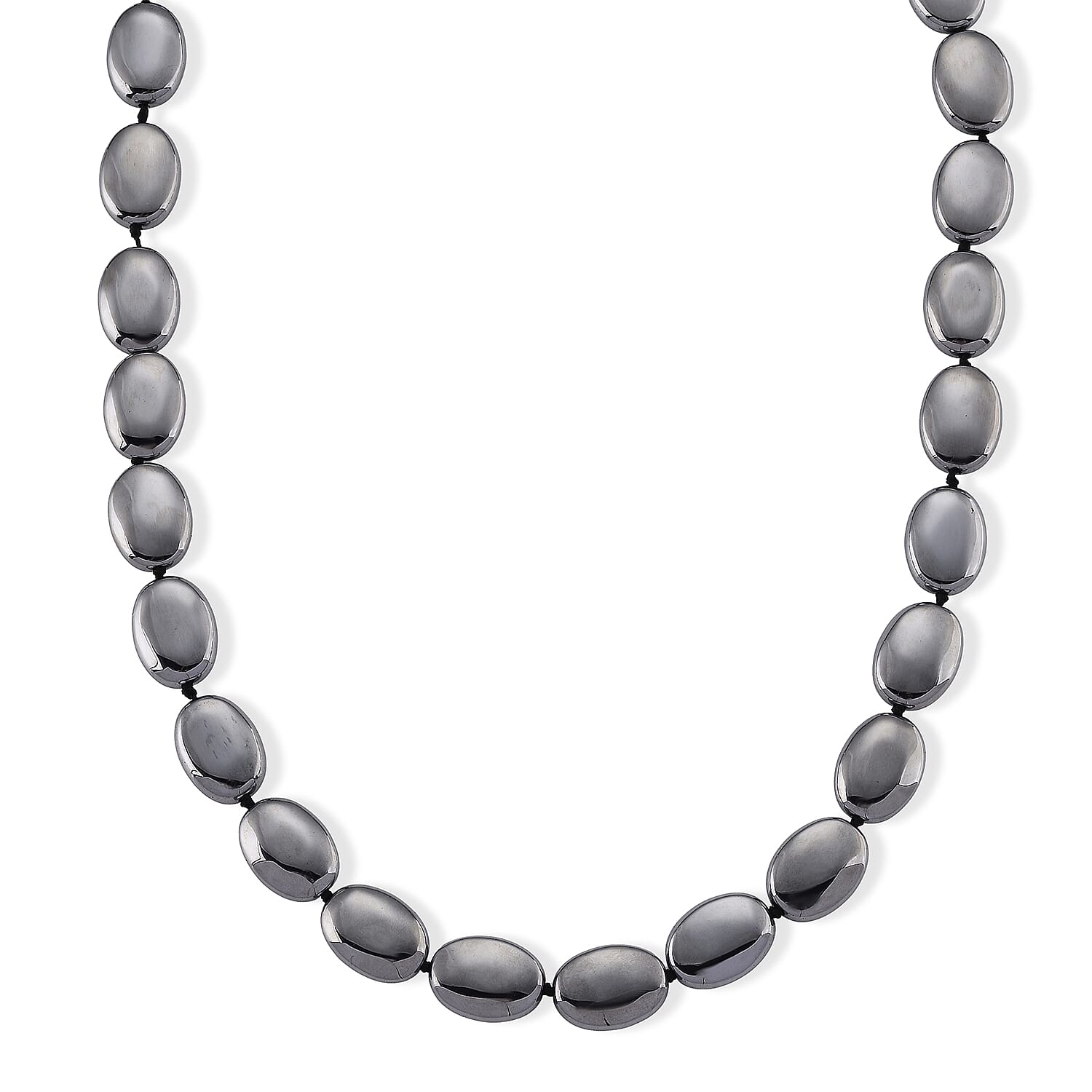 Terahertz 280.00 ctw Oval Beaded Necklace in Stainless Steel (22-24 Inches)