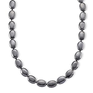 Terahertz 280.00 ctw Oval Beaded Necklace in Stainless Steel (22-24 Inches)
