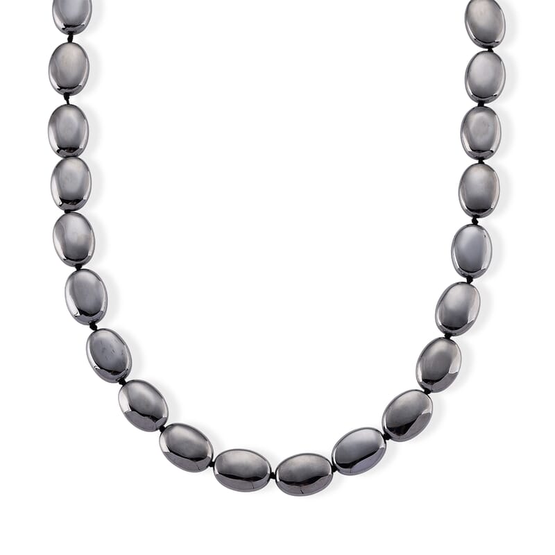 Terahertz 280.00 ctw Oval Beaded Necklace in Stainless Steel (22-24 Inches)
