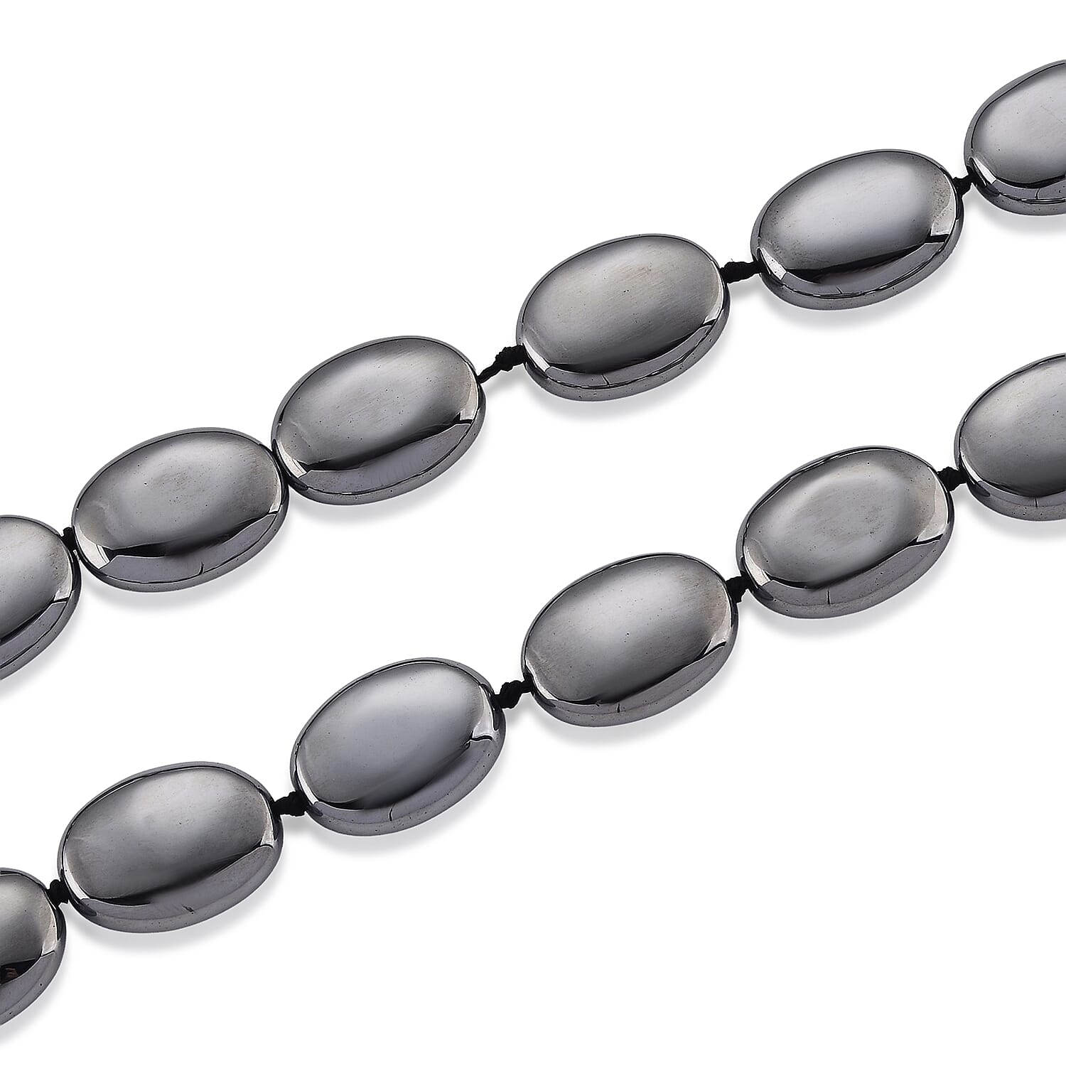 Terahertz 280.00 ctw Oval Beaded Necklace in Stainless Steel (22-24 Inches)
