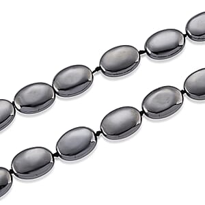 Terahertz 280.00 ctw Oval Beaded Necklace in Stainless Steel (22-24 Inches)