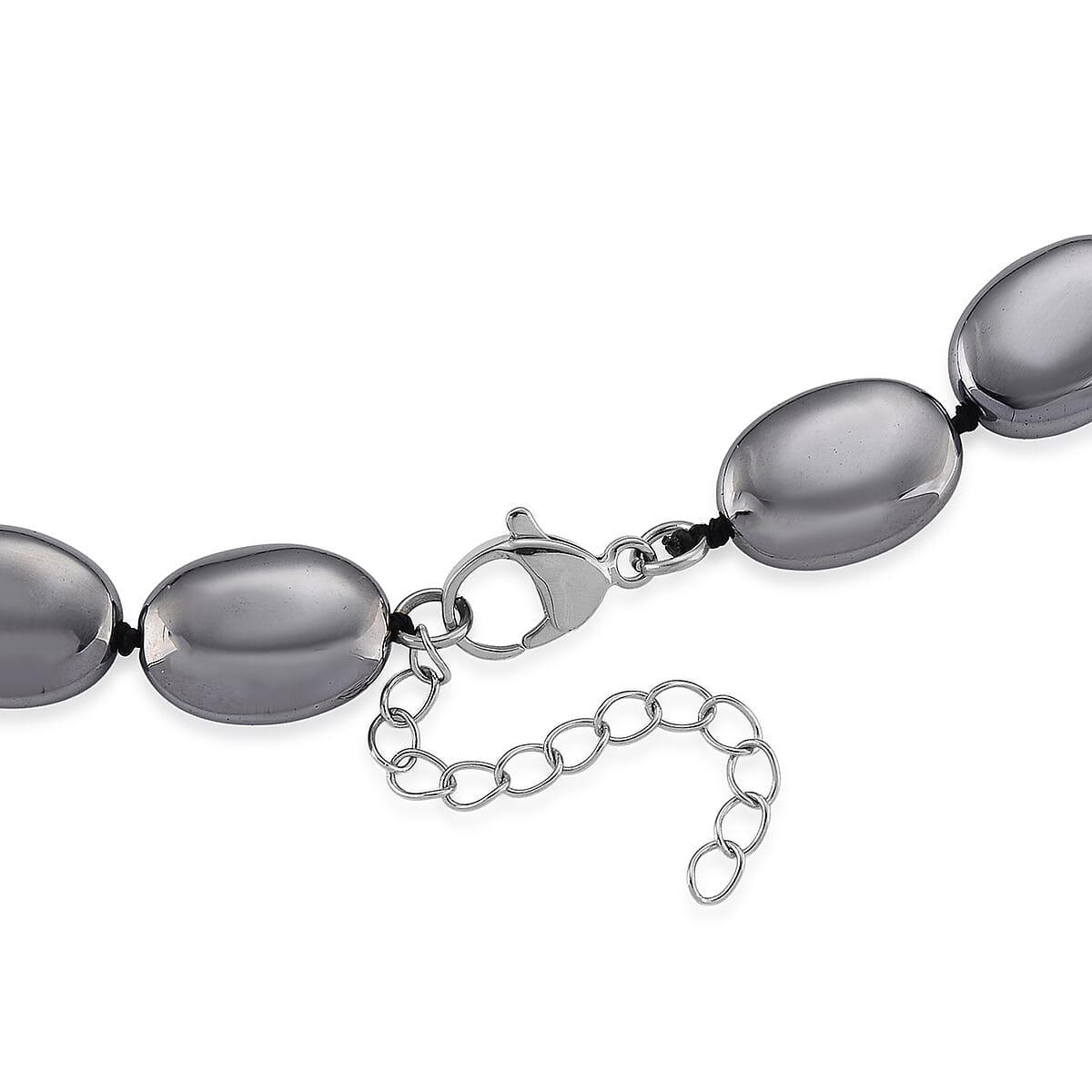 Terahertz 280.00 ctw Oval Beaded Necklace in Stainless Steel (22-24 Inches) image number 3