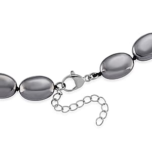 Terahertz 280.00 ctw Oval Beaded Necklace in Stainless Steel (22-24 Inches)