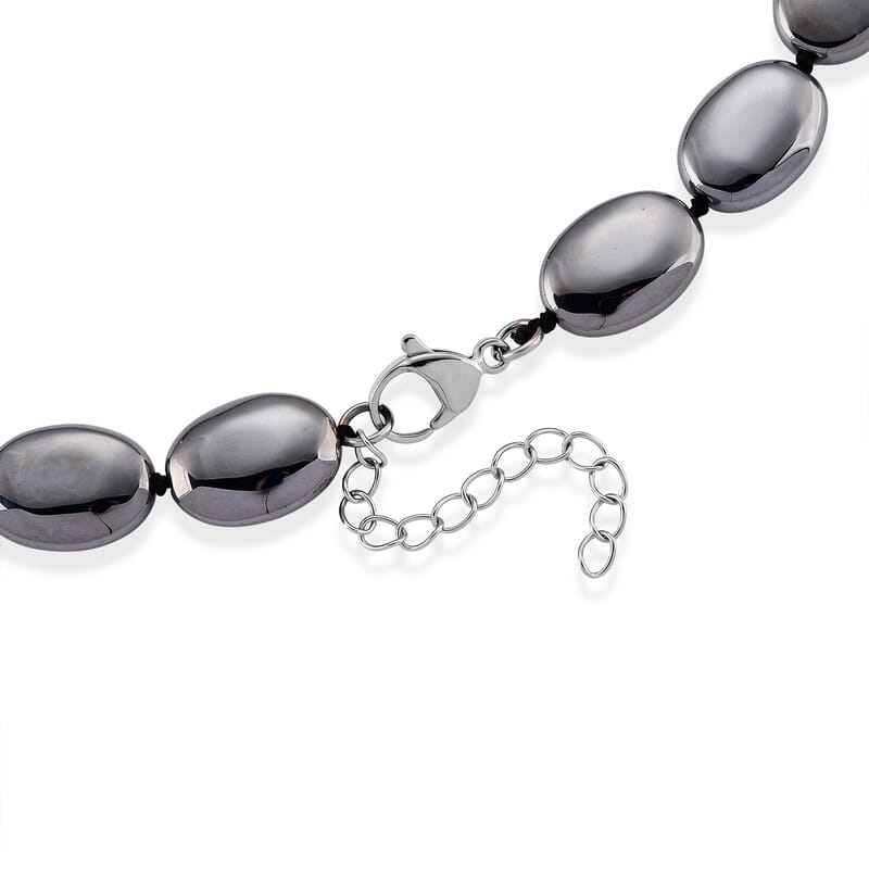 Terahertz 280.00 ctw Oval Beaded Necklace in Stainless Steel (22-24 Inches)