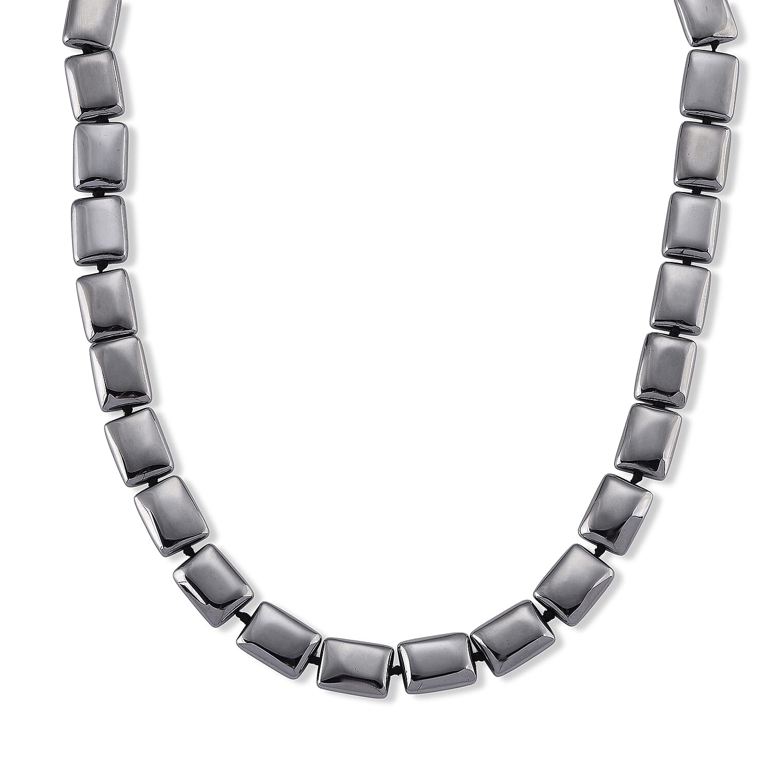 Terahertz 290.00 ctw Cushion Beaded Necklace in Stainless Steel (22-24 Inches)