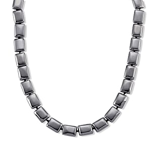 Terahertz 290.00 ctw Cushion Beaded Necklace in Stainless Steel (22-24 Inches)