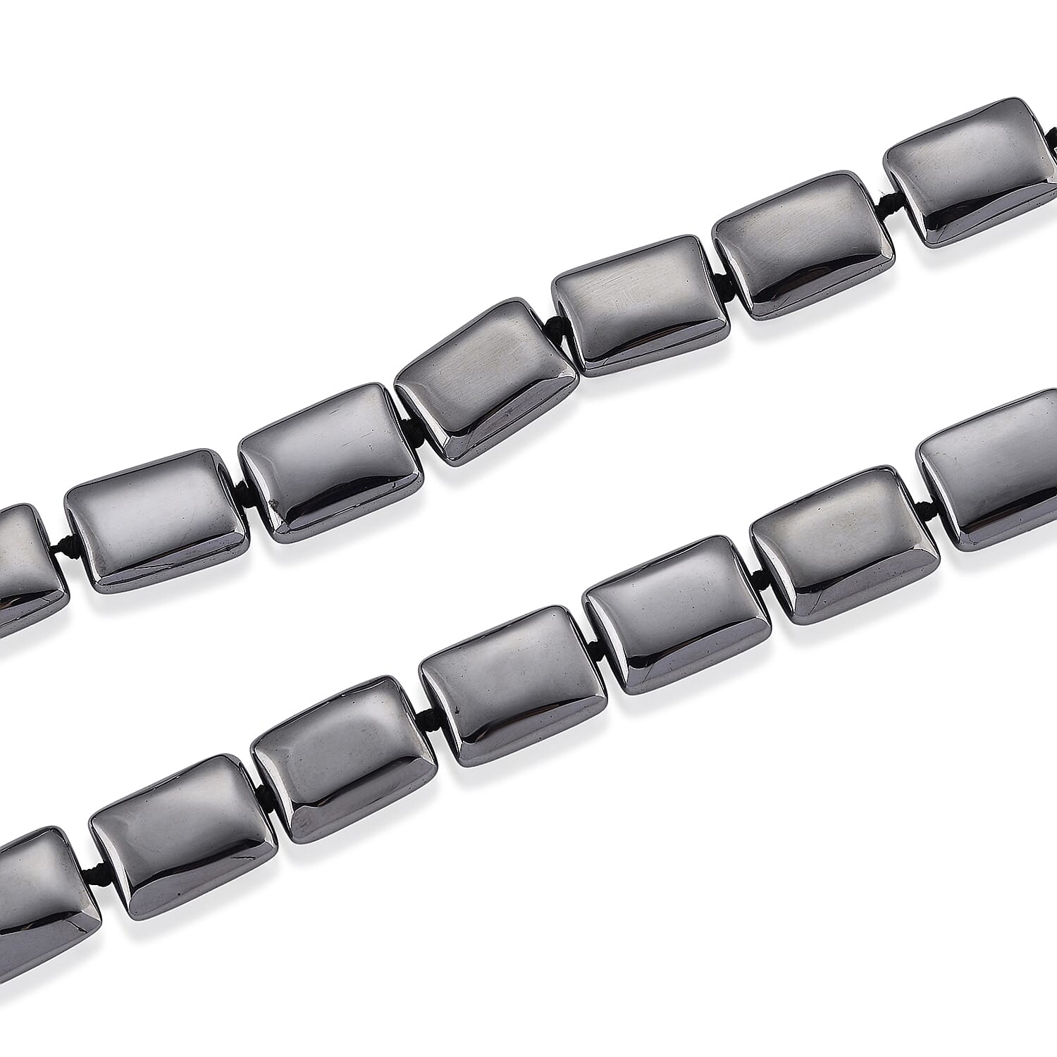 Terahertz 290.00 ctw Cushion Beaded Necklace in Stainless Steel (22-24 Inches)