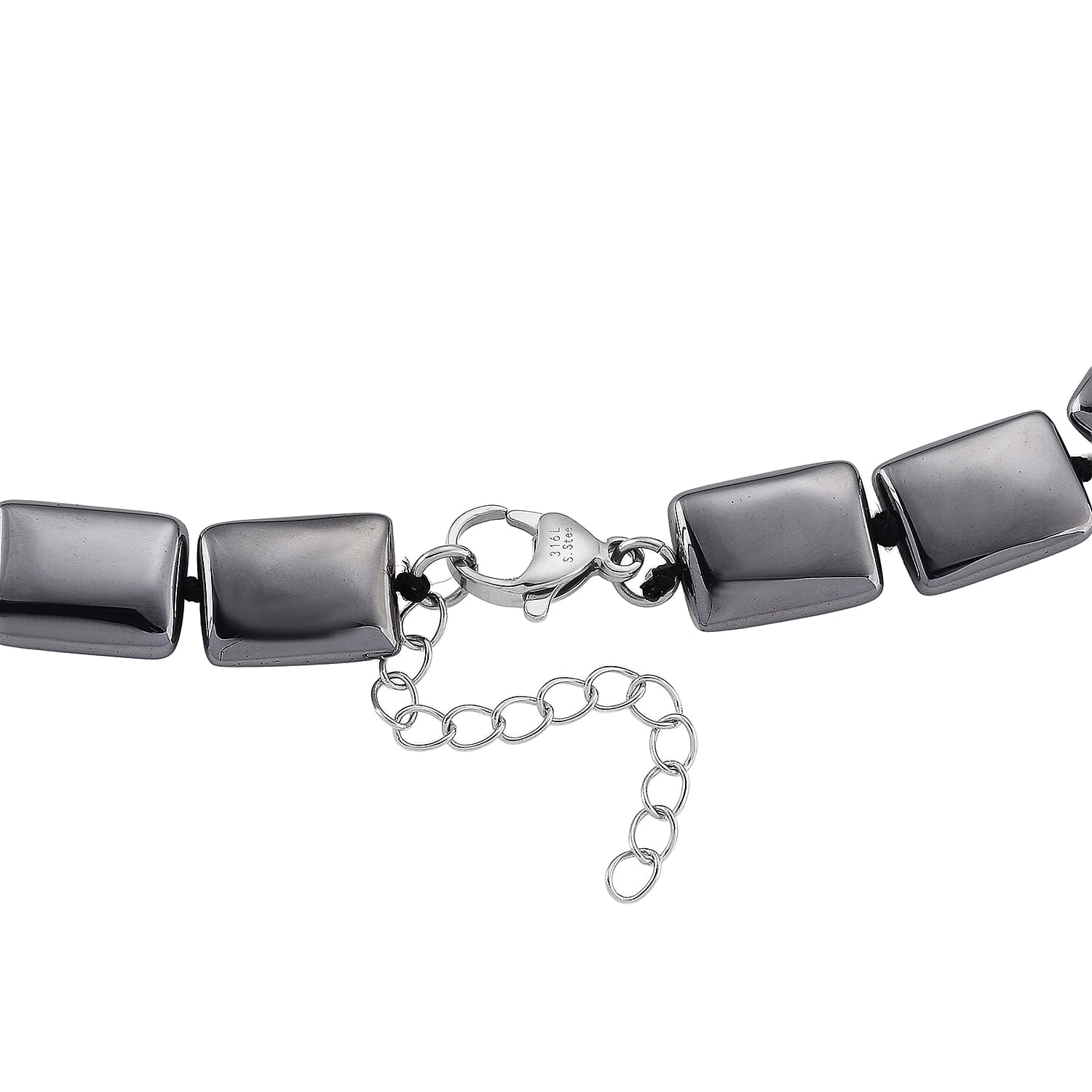 Terahertz 290.00 ctw Cushion Beaded Necklace in Stainless Steel (22-24 Inches)