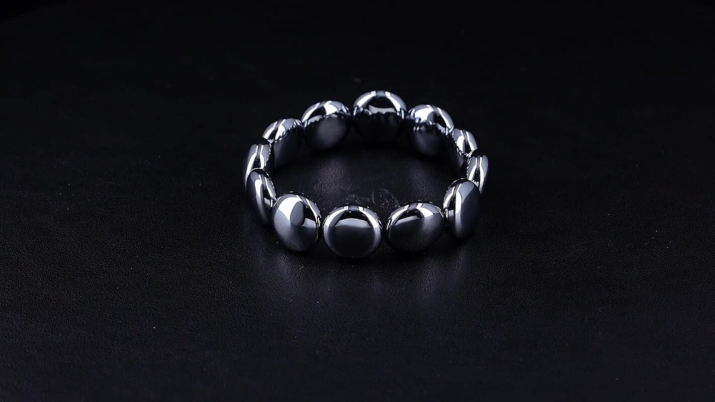 Terahertz Coin Beaded Stretch Bracelet 150.00 ctw