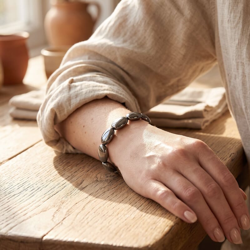 Terahertz 110.00 ctw Oval Beaded Stretch Bracelet