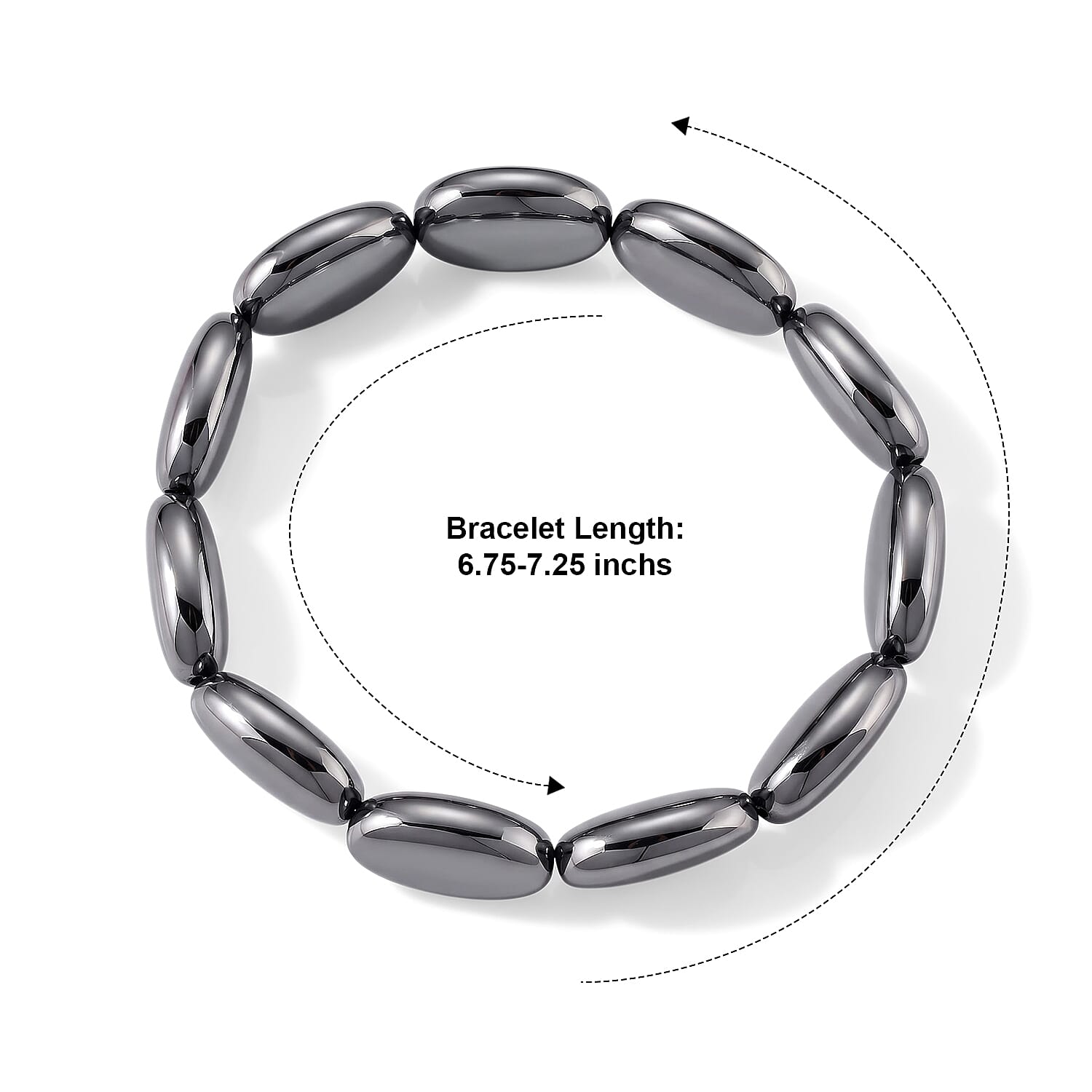 Terahertz 110.00 ctw Oval Beaded Stretch Bracelet