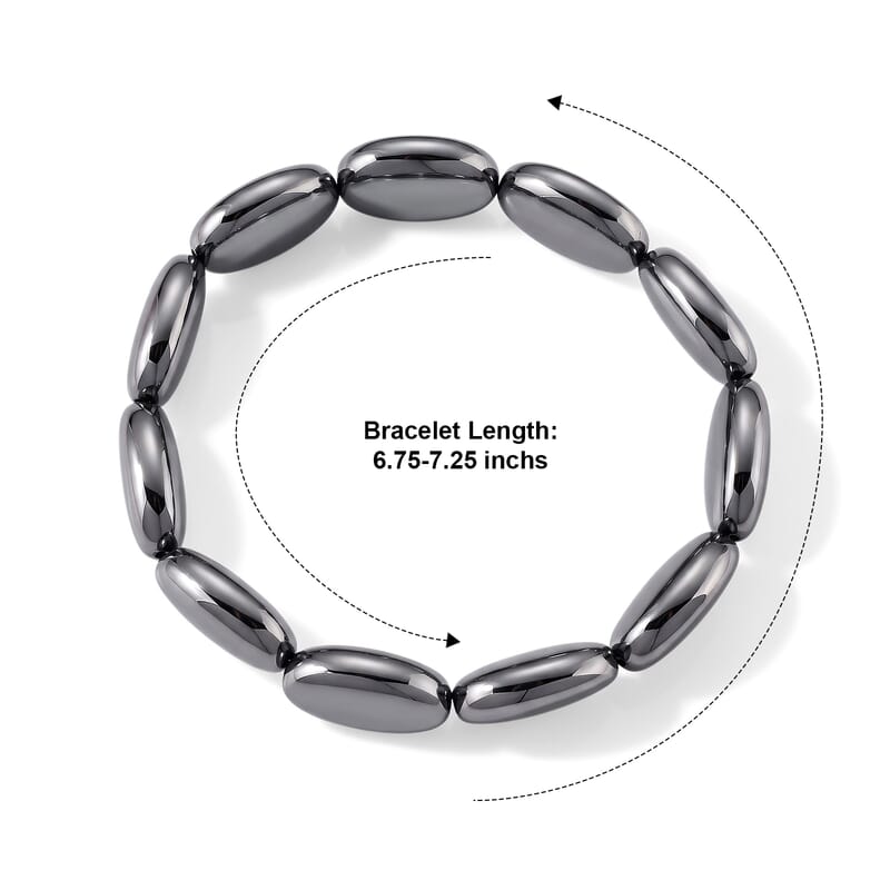 Terahertz 110.00 ctw Oval Beaded Stretch Bracelet