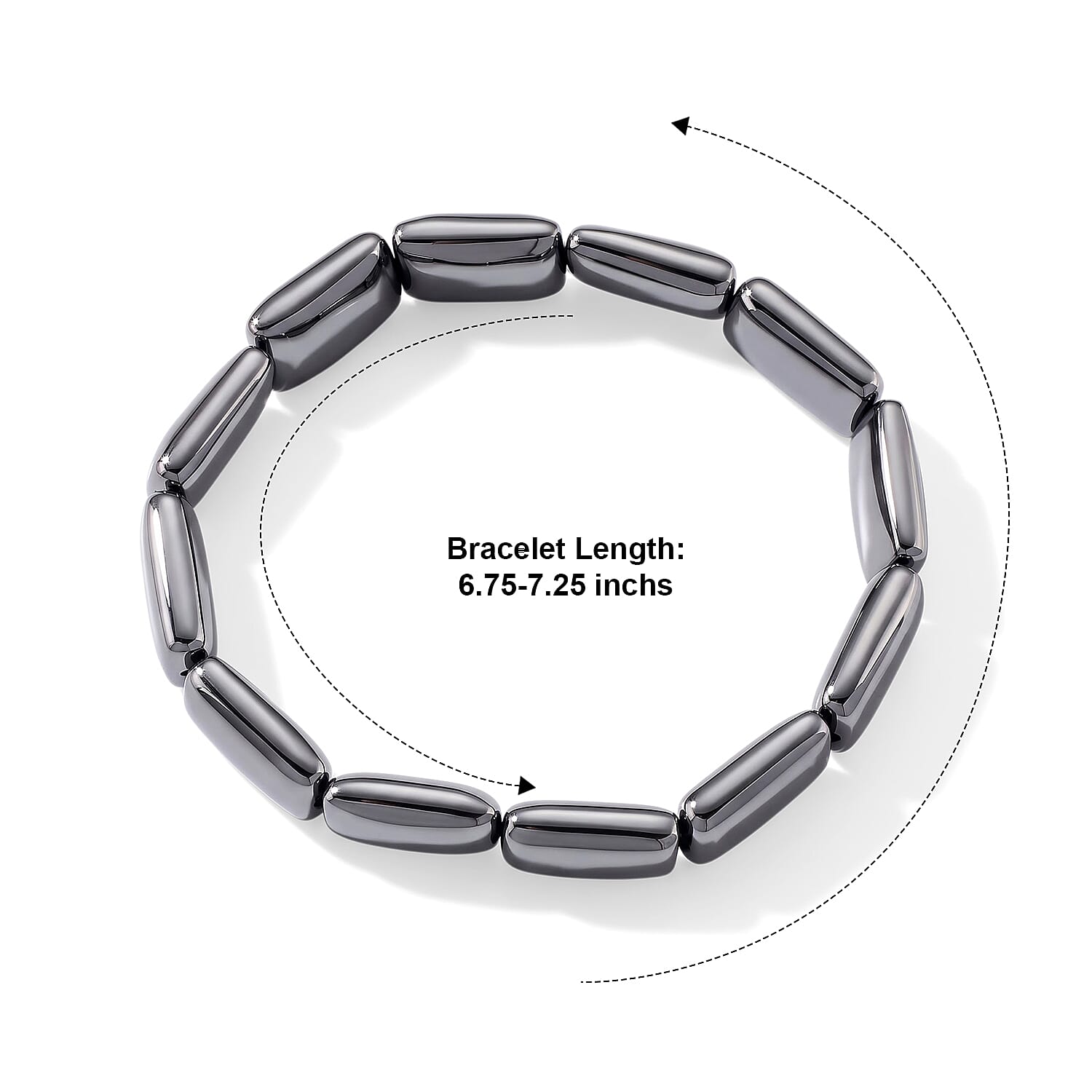 Terahertz 100.00 ctw Cushion Beaded Stretch Bracelet