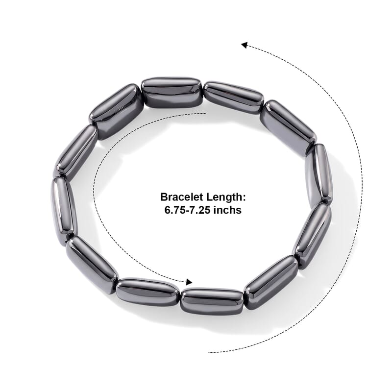 Terahertz 100.00 ctw Cushion Beaded Stretch Bracelet