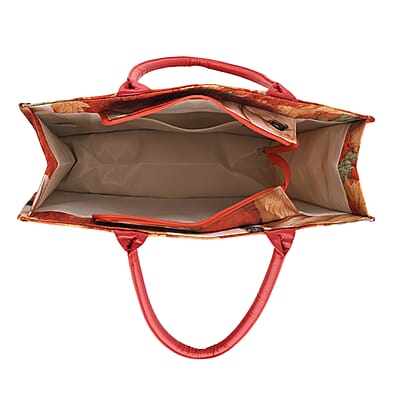 La Marey Red Dog Print Set of Bag and Bucket Hat