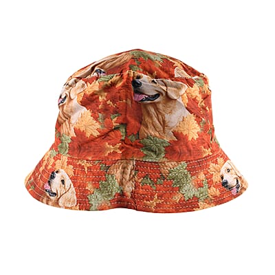 La Marey Red Dog Print Set of Bag and Bucket Hat