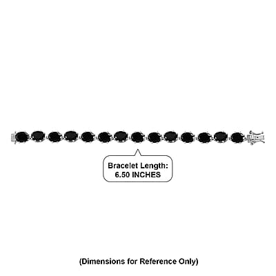 EverTrue Thai Black Spinel 37.50 ctw Midnight Mystique Oval Bracelet in Platinum Bond (6.50 In)