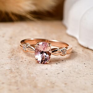 Certified & Appraised AAA Pink Morganite and Luxuriant Lab Grown Diamond G-H SI 1.25 ctw Ring in 10K Rose Gold (Size  10.0)