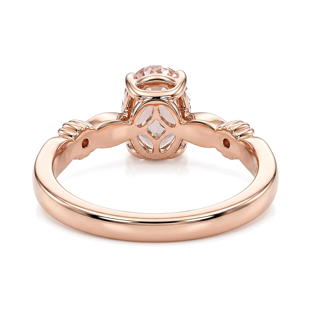 Certified & Appraised AAA Pink Morganite and Luxuriant Lab Grown Diamond G-H SI 1.25 ctw Ring in 10K Rose Gold (Size  10.0) image number 4