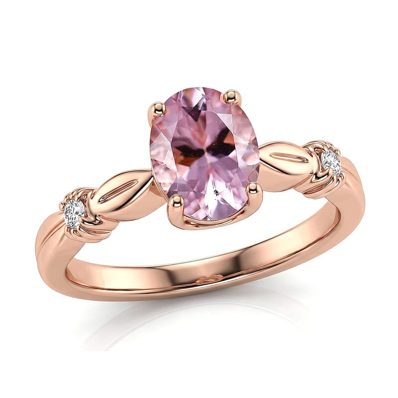 Certified & Appraised AAA Pink Morganite and Luxuriant Lab Grown Diamond G-H SI 1.25 ctw Ring in 10K Rose Gold (Size  5.0)