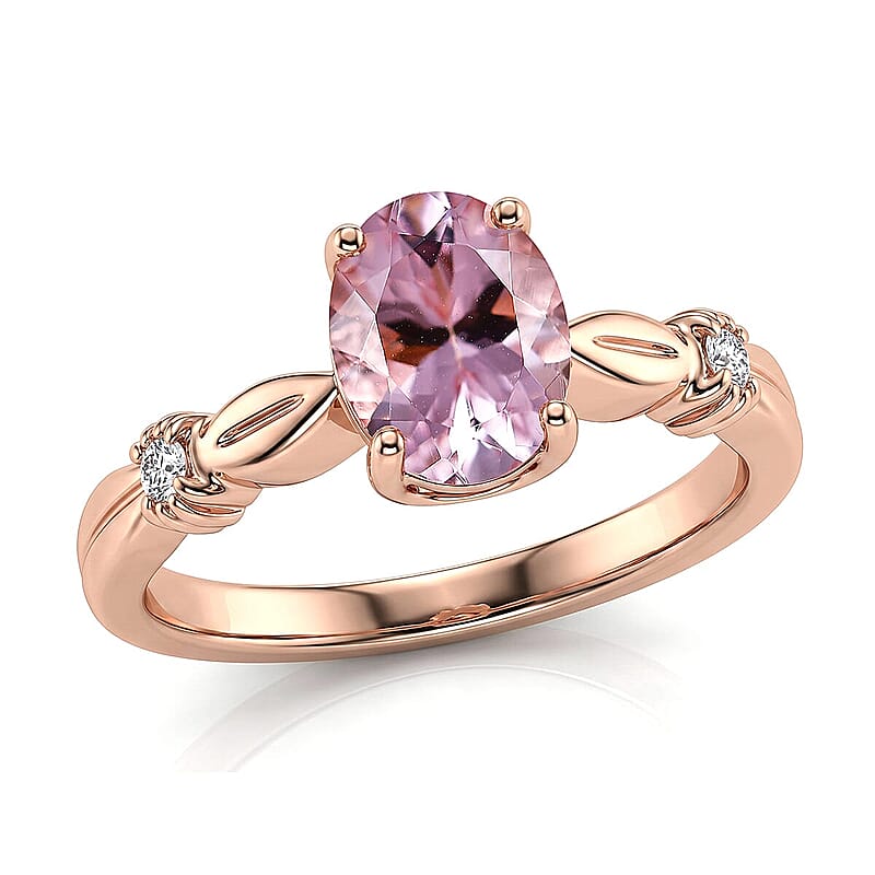 Certified & Appraised AAA Pink Morganite and Luxuriant Lab Grown Diamond G-H SI 1.25 ctw Ring in 10K Rose Gold (Size  5.0)